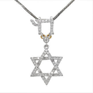 Diamond (0.43 ctw) star pendant 14k yellow & white gold
