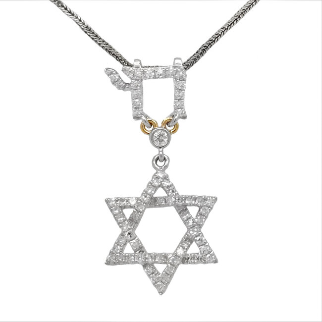 Diamond (0.43 ctw) star pendant 14k yellow & white gold