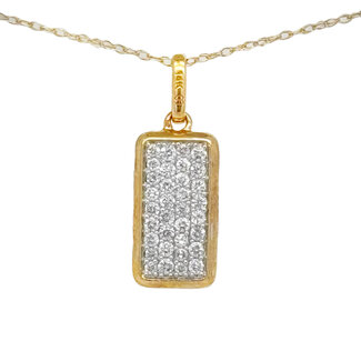 Diamond (0.26 ctw) rectangle pendant w/chain 14k yellow gold