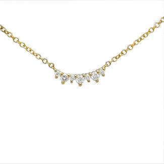 Diamond (0.16 ctw) necklace fixed chain, 14k yellow gold