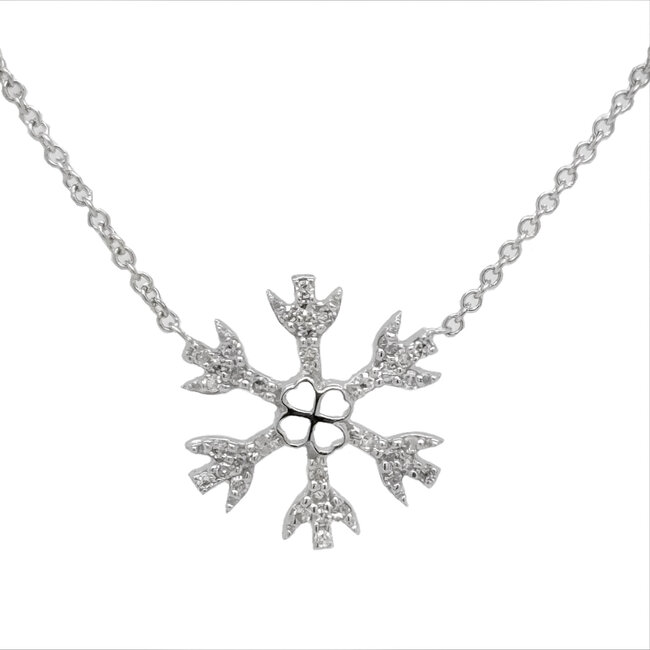 Diamond (0.21 ctw) snowflake necklace 14k white gold