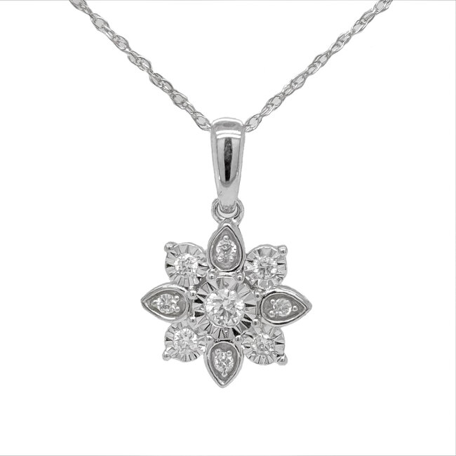 Diamond (0.16ctw) star pendant, 14k white gold