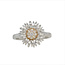 Diamond (0.10 ctw) sunflower ring 14k white & yellow gold
