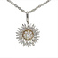 Diamond (0.10 ctw) sunflower pendant w/chain 14k white gold