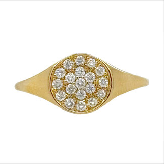 Diamond (0.25 ctw) round cluster ring 14k yellow gold 3.1 gr
