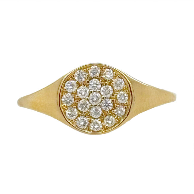 Diamond (0.25 ctw) round cluster ring 14k yellow gold 3.1 gr