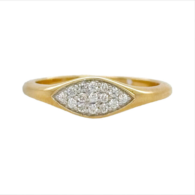 Diamond (0.14 ctw) cluster ring, 14k yellow gold
