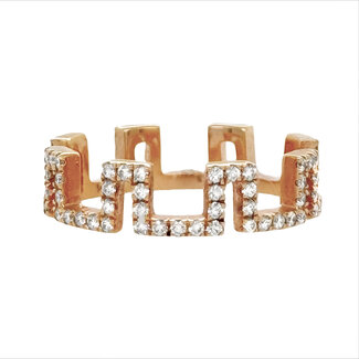 Diamond(5/8cttw) magnetic band, 14k rose gold 3.1 gr