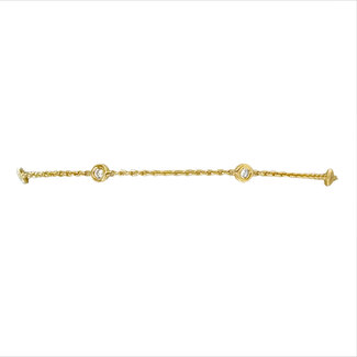 7" Diamond (0.25 ctw) by the yard bracelet 14k yellow gold 1.2 gr