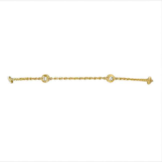 7" Diamond (0.25 ctw) by the yard bracelet 14k yellow gold 1.2 gr