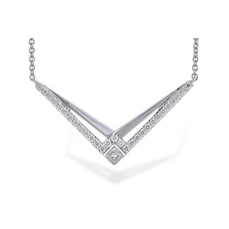 Diamond (0.22 ctw) chevron necklace 14k white gold