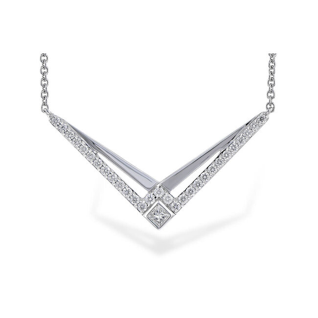 Diamond (0.22 ctw) chevron necklace 14k white gold