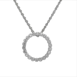 Diamond (0.50 ctw) circle pendant, 14k white gold