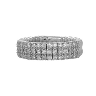 Diamond (0.53 ctw) flexible "pickleball" ring 14k white gold 6.6 gr