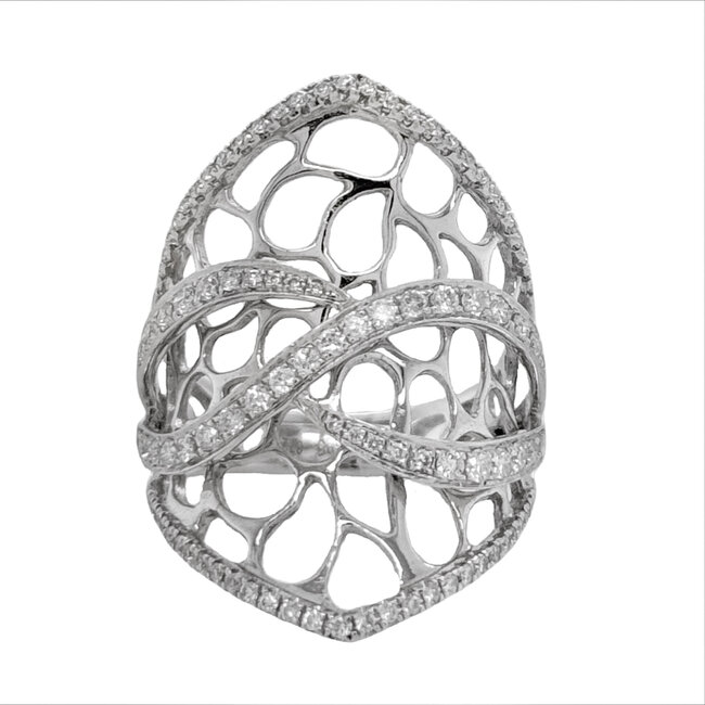 Diamond (0.72 ctw) fashion ring 14k white gold