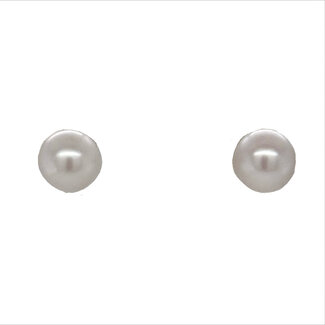 Cultured pearl (5.5mm) white stud earrings 14k yellow gold 0.7 gr