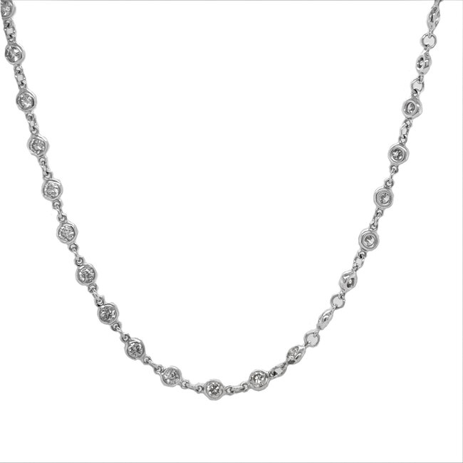 Diamond (2.65 ctw) by the yard necklace 14k white gold