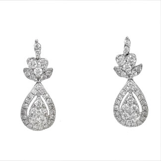 Pear Shaped Diamond Drop Earrings 0.46 ctw