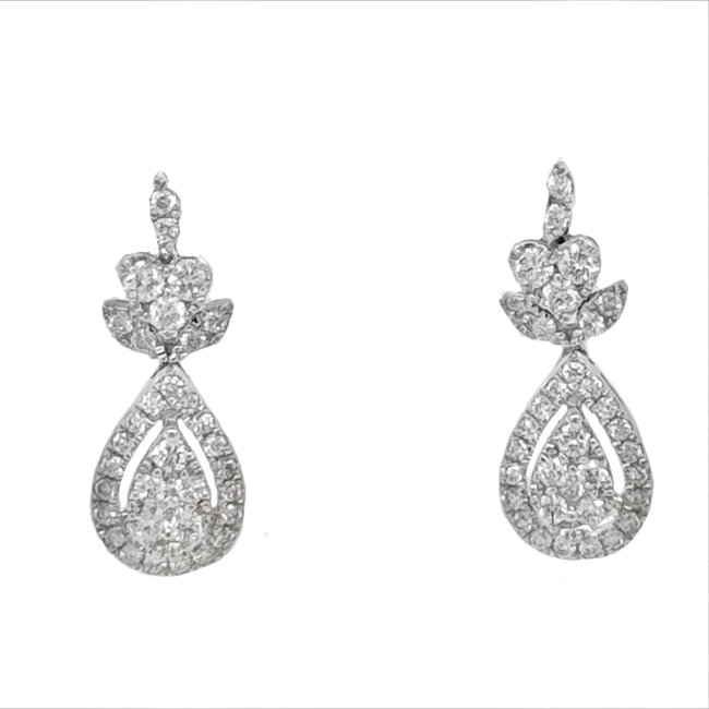 Pear Shaped Diamond Drop Earrings o.46 ctw