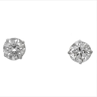 Diamond (1.42ctw) stud earrings screw back 14k white gold
