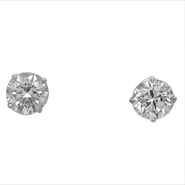 Diamond (1.42ctw) stud earrings screw back 14k white gold