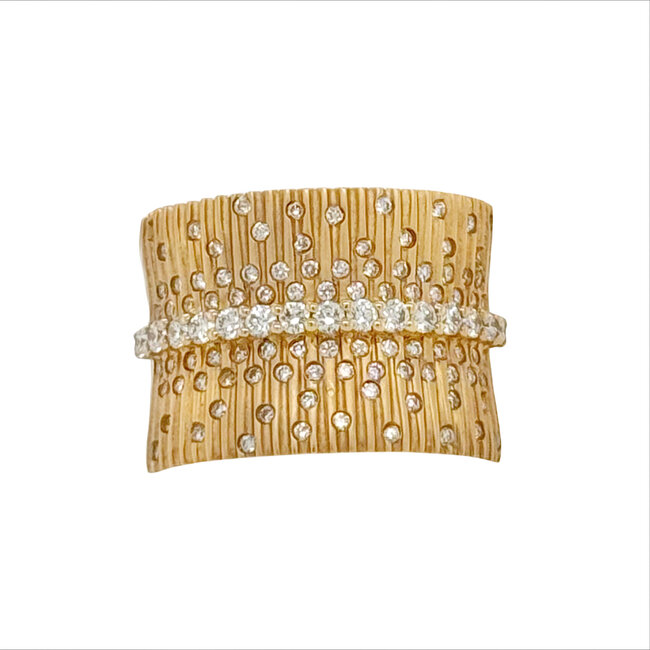 Diamond (0.67 ctw) wide band ring 14k yellow gold