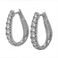 Diamond (1.00ctw) oval hoop earrings, 14k white gold