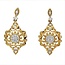 Diamond (0.24 ctw) vintage inspired dangle earrings 14k yellow gold