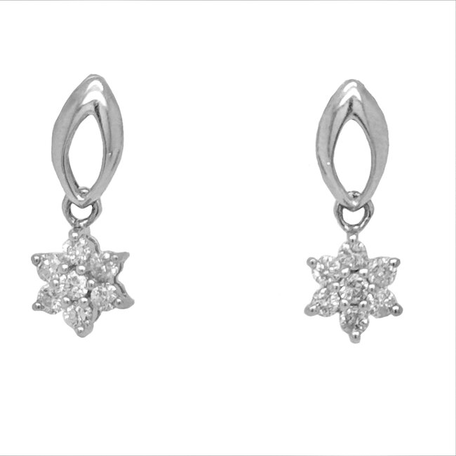 Flower Dangle Earrings 0.38 ctw