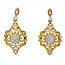 Diamond (0.24 ctw) vintage inspired dangle earrings 14k yellow gold