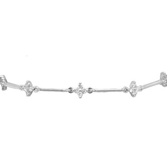 Diamond (0.62 ctw) star link bracelet 14k white gold