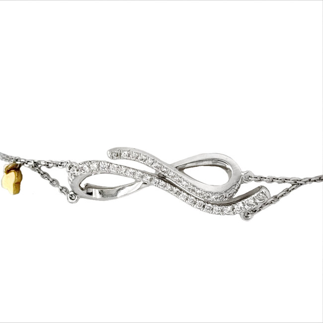 Diamond (0.21 ctw) infiniti bracelet 14k white gold