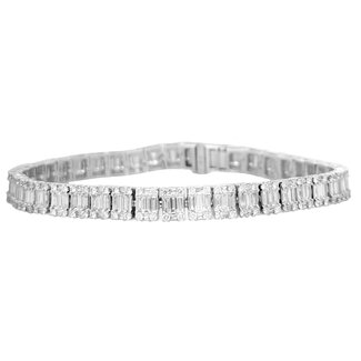 Diamond (4.1 ctw) baguette & round tennis bracelet