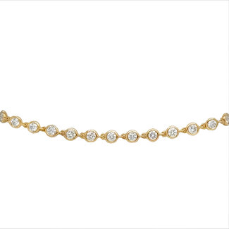 Diamond (1.12 ctw) bezel set bracelet 14k yellow gold 2.3 gr