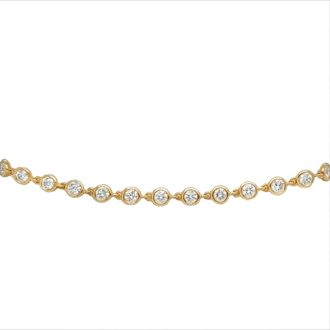 Diamond (1.12 ctw) bezel set bracelet 14k yellow gold 2.3 gr