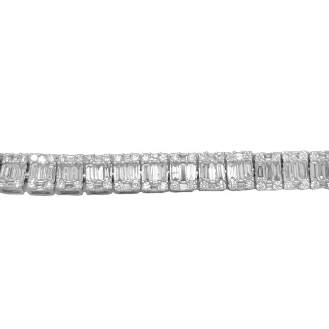 Diamond (4.1 ctw) baguette & round tennis bracelet