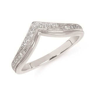 Diamond (0.14 ctw) chevron wrap 14k white gold 4.1 gr