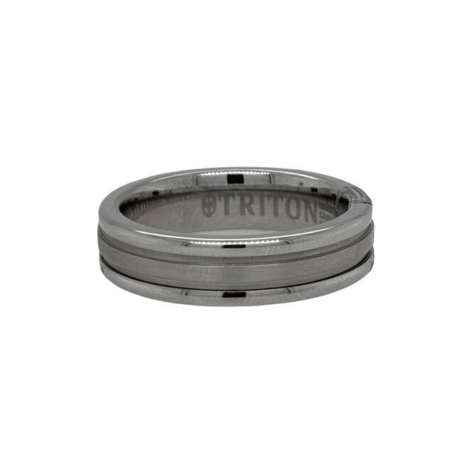 Titanium round edge  band, size 10