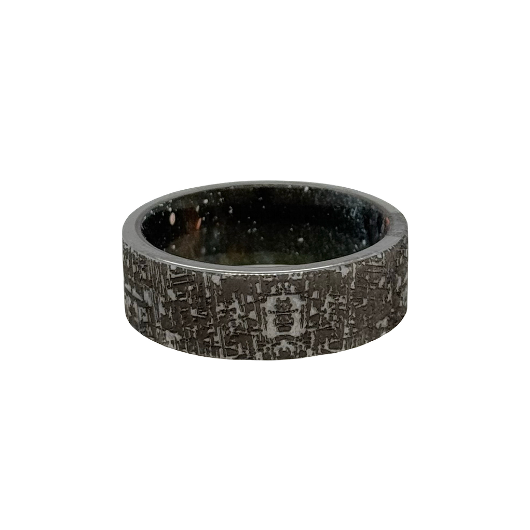 8mm tungsten flat pattern engraved finish w/ cerakote galaxy