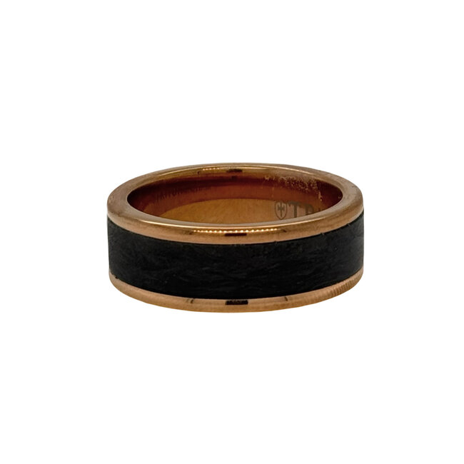 Rose tungsten carbon fiber contemporary band