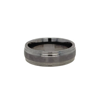 Brushed finish round edge band, tantalum, size 10