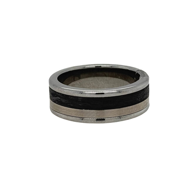 Gray tungsten carbon fiber contemporary band