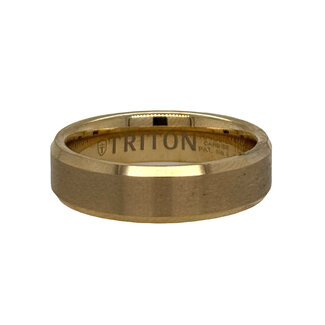 Tungsten yellow carbide satin center band, size 10