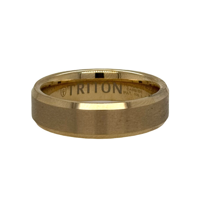 Tungsten yellow carbide satin center band, size 10