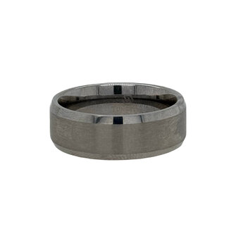 8mm tungsten bevel satin finish center & high polish edges sz 10.5