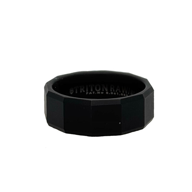 Tungsten black beveled edge, size 10