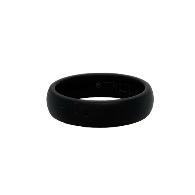 Tungsten black round edge band, size 10