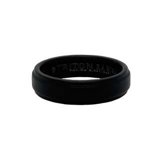 Tungsten black step edge band size 10