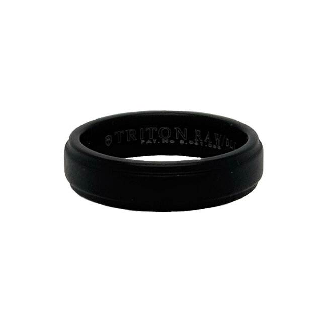 Tungsten black step edge band size 10