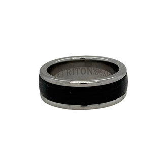 White tungsten carbon fiber insert band